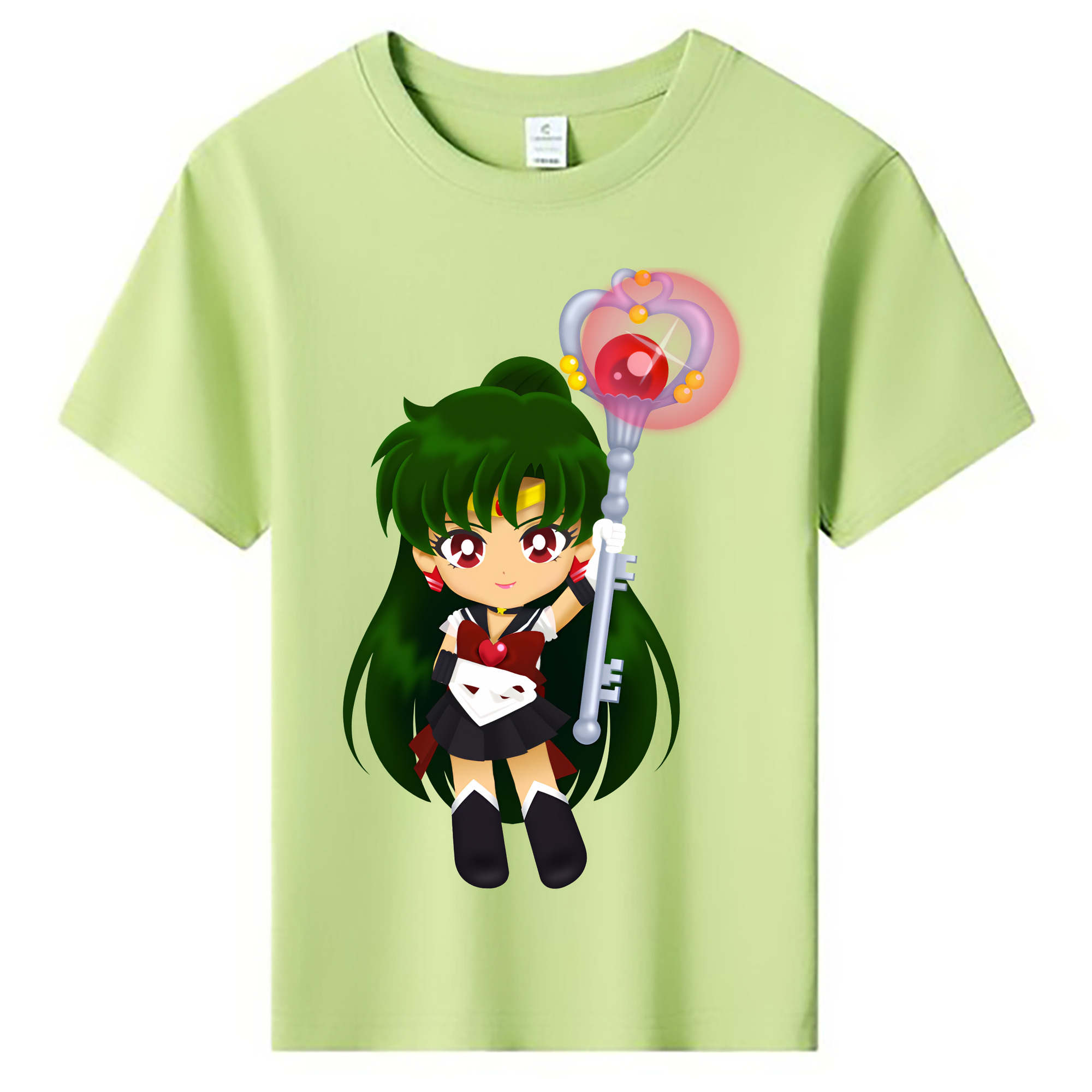 （画像用） 美少女戦士セーラームーン 冥王せつな Sailor Moon Meiou Setsuna 綿100％キッズTシャツ（フロントプリント）